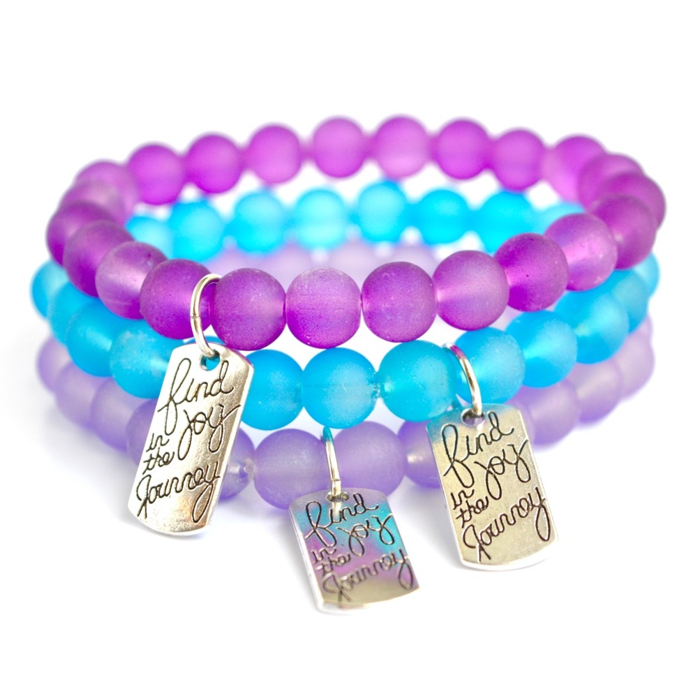 Find Joy In The Journey Beaded Seaglass Bracelet